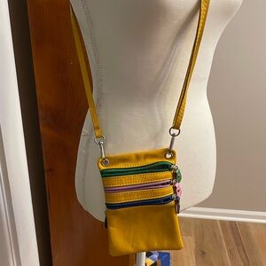 Golden soft leather EUC Crossbody Bag